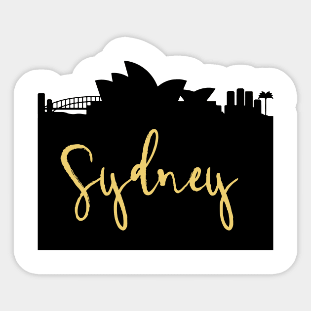 SYDNEY AUSTRALIA DESIGNER SILHOUETTE SKYLINE ART Sticker by deificusArt